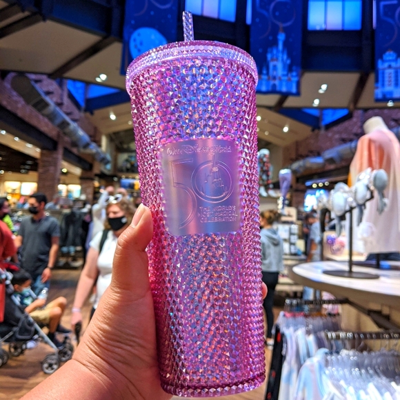 🆕 WDW Walt Disney World Starbucks 50th Anniversary Geometric Pink Tumbler Straw - Picture 6 of 16